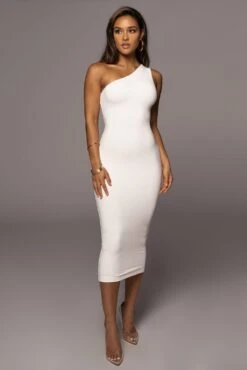 Ivory Meara One Shoulder Dress -Lady Clothing Store PRODUCT JUL282022 BASIX 56