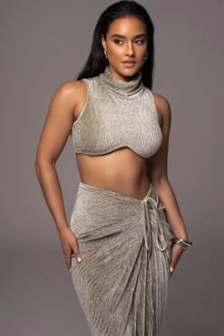 Grey Chosen One Velvet Skirt Set -Lady Clothing Store PRODUCT JUL52023 31