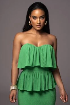 Green Casa Blanca Ruffle Dress -Lady Clothing Store PRODUCT JUL52023 39