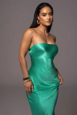 Green Irina Satin Strapless Maxi Dress -Lady Clothing Store PRODUCT JUL52023 57