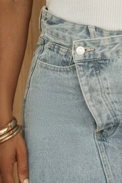 Medium Wash Denim Nila Front Slit Skirt -Lady Clothing Store PRODUCT JUL52023 CROCHET2 114