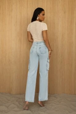 Medium Wash Denim Val Slouch Cargo Jeans -Lady Clothing Store PRODUCT JUL52023 CROCHET2 118