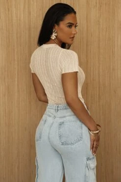 Medium Wash Denim Val Slouch Cargo Jeans -Lady Clothing Store PRODUCT JUL52023 CROCHET2 119