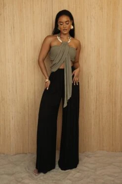 Olive TAKE A SEAT HALTER TOP -Lady Clothing Store PRODUCT JUL52023 CROCHET2 233