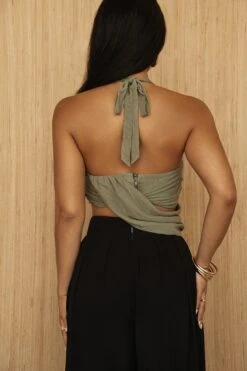 Olive TAKE A SEAT HALTER TOP -Lady Clothing Store PRODUCT JUL52023 CROCHET2 239