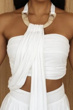 White TAKE A SEAT HALTER TOP -Lady Clothing Store PRODUCT JUL52023 CROCHET2 256