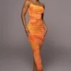 Orange Naylene Ruched Dress 2 Orange Naylene Ruched Dress -Lady Clothing Store PRODUCT JUL72022 SUMMER4 171