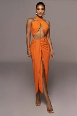 Orange Sahara Dress -Lady Clothing Store PRODUCT JUN22022 SUMMER3 140