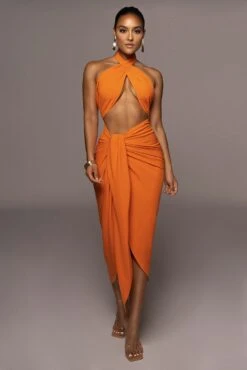 Orange Sahara Dress -Lady Clothing Store PRODUCT JUN22022 SUMMER3 142