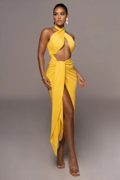 Yellow Sahara Dress -Lady Clothing Store PRODUCT JUN22022 SUMMER3 150