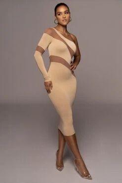 Tan Eyes For You Midi Dress -Lady Clothing Store PRODUCT JUN22022 SUMMER3 178