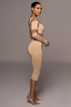 Tan Eyes For You Midi Dress -Lady Clothing Store PRODUCT JUN22022 SUMMER3 180