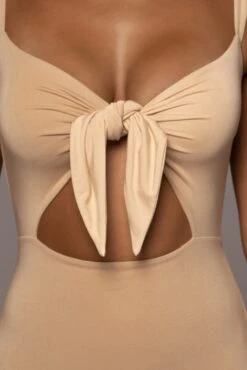 Tan Unica Front Tie Dress 14 Tan Unica Front Tie Dress -Lady Clothing Store PRODUCT JUNE14 SUMMER2 57