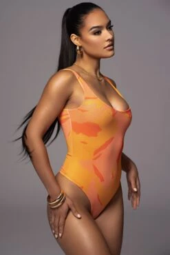 Orange Private Getaway Mesh Bodysuit -Lady Clothing Store PRODUCT JUNE272023 ASAP 5