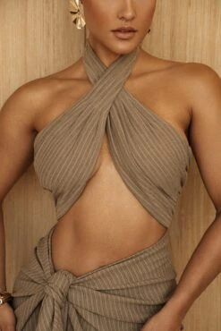 Brown Linen Sahara Dress 40 Brown Linen Sahara Dress -Lady Clothing Store PRODUCT JUNE272023 CROCHET 110