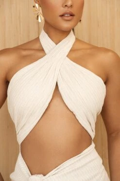 Cream Linen Sahara Dress -Lady Clothing Store PRODUCT JUNE272023 CROCHET 123