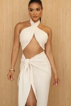 Cream Linen Sahara Dress -Lady Clothing Store PRODUCT JUNE272023 CROCHET 125