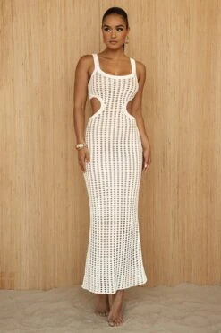 White Melrose Cutout Midi Dress 26 White Melrose Cutout Midi Dress -Lady Clothing Store PRODUCT JUNE272023 CROCHET 174
