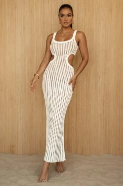 White Melrose Cutout Midi Dress 23 White Melrose Cutout Midi Dress -Lady Clothing Store PRODUCT JUNE272023 CROCHET 175