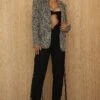 Black Cyra Tailored Linen Blazer -Lady Clothing Store PRODUCT JUNE272023 CROCHET 35