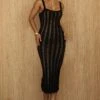 Noir Fine Knit Midi Dress -Lady Clothing Store PRODUCT JUNE272023 CROCHET 95