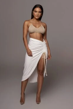 Ivory Spring Ruched Linen Skirt 21 Ivory Spring Ruched Linen Skirt -Lady Clothing Store PRODUCT JUNE32021 135