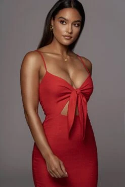 Red Dolores Linen Dress -Lady Clothing Store PRODUCT JUNE32021 26