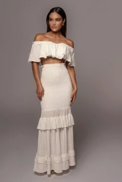 White Sienna Ruffled Skirt Set -Lady Clothing Store PRODUCT JUNE32021 73