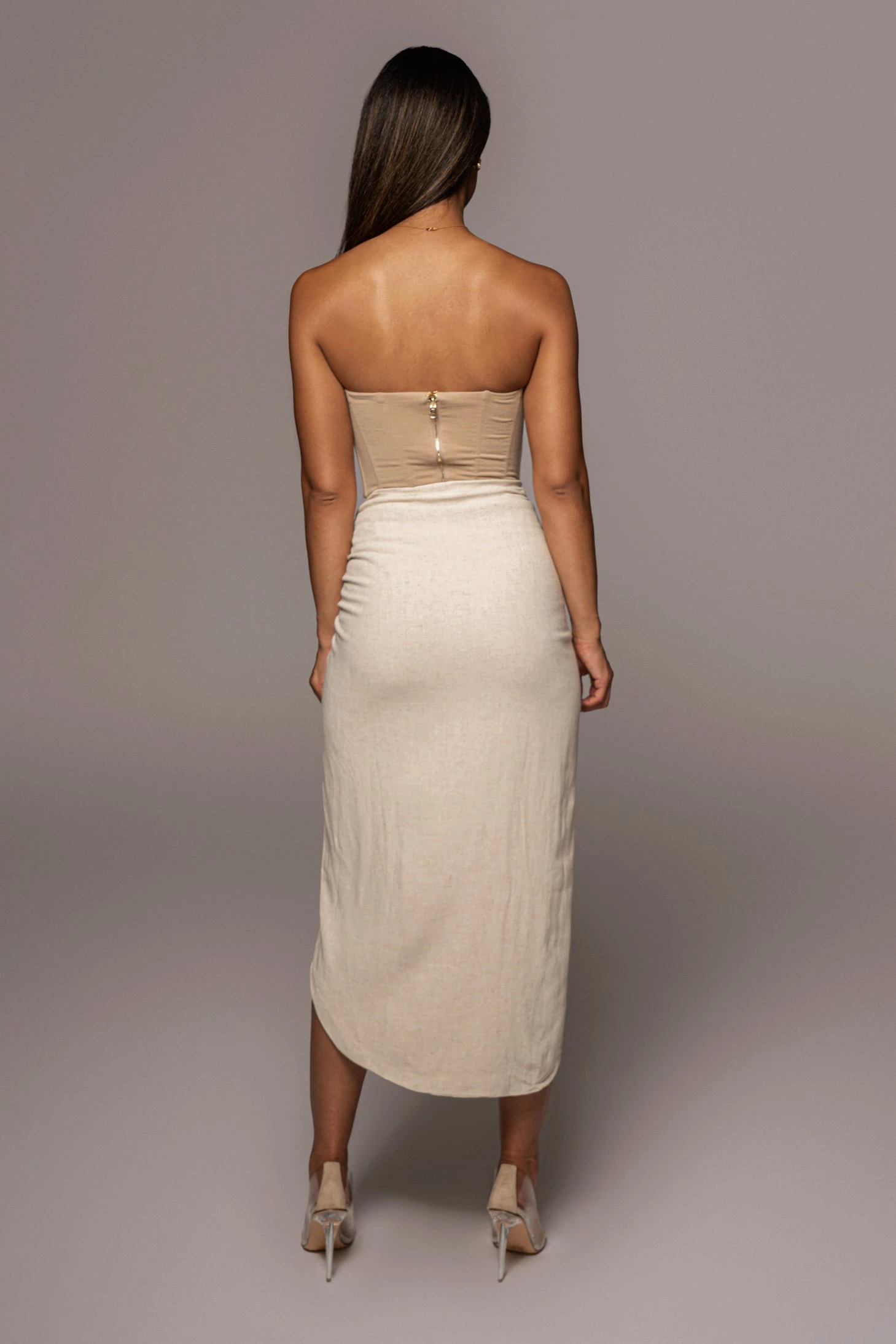 Natural Spring Ruched Linen Skirt 14 Natural Spring Ruched Linen Skirt - Image 12