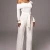 Ivory Safiya Wide Leg Pants -Lady Clothing Store PRODUCT JUNE72023 CROCHET 2