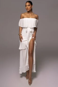 White Marsela Off-Shoulder Linen Maxi Dress -Lady Clothing Store PRODUCT JUNE72023 JUNEDROP1 32
