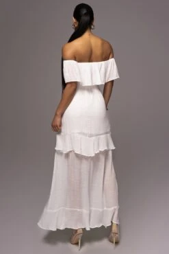 White Marsela Off-Shoulder Linen Maxi Dress -Lady Clothing Store PRODUCT JUNE72023 JUNEDROP1 37