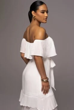 White Marsela Off-Shoulder Linen Maxi Dress -Lady Clothing Store PRODUCT JUNE72023 JUNEDROP1 38