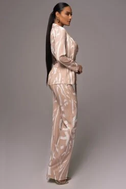 Beige Frida Print Pant Set -Lady Clothing Store PRODUCT JUNE72023 NEWARRIVALS 23