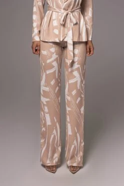 Beige Frida Print Pant Set -Lady Clothing Store PRODUCT JUNE72023 NEWARRIVALS 27