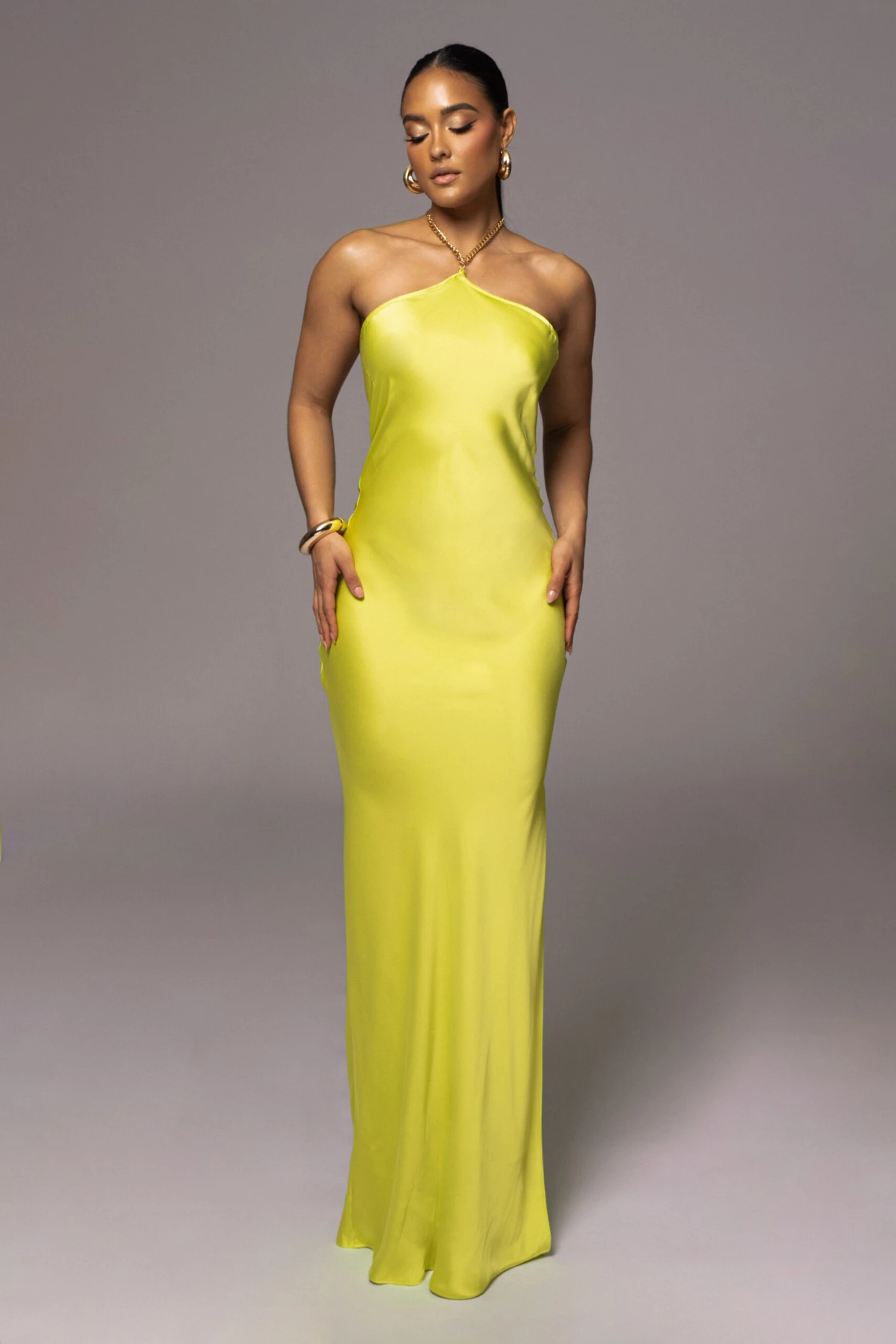 Neon Lime Novara Halter Maxi Dress 3 Neon Lime Novara Halter Maxi Dress