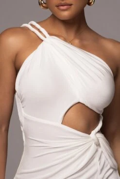 White Scarlet One Shoulder Maxi Dress -Lady Clothing Store PRODUCT JUNE72023 NEWARRIVALS 74
