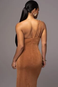 Brown Scarlet One Shoulder Maxi Dress -Lady Clothing Store PRODUCT JUNE72023 NEWARRIVALS 78