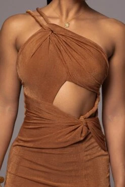 Brown Scarlet One Shoulder Maxi Dress -Lady Clothing Store PRODUCT JUNE72023 NEWARRIVALS 80