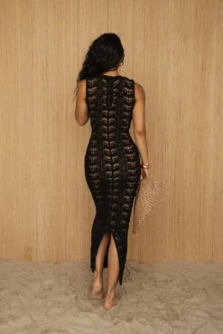 Black Mykonos Crochet Midi Dress -Lady Clothing Store PRODUCT JUNE82023 CROCHET 178
