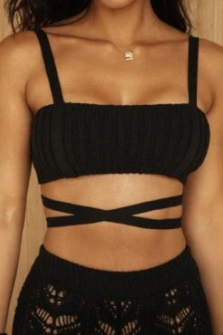 Noir She's All That Knit Crop Top -Lady Clothing Store PRODUCT JUNE82023 CROCHET 246