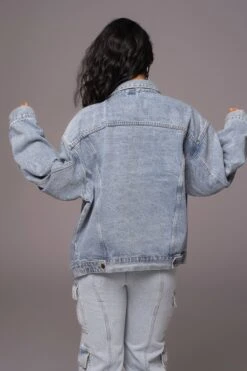 Medium Wash Denim Highlands Oversized Jacket -Lady Clothing Store PRODUCT JUNE82023 NEWARRIVALS 111