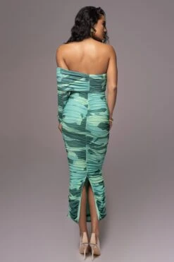 Green Capri Ruched Dress -Lady Clothing Store PRODUCT JUNE82023 NEWARRIVALS 13