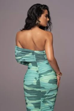 Green Capri Ruched Dress -Lady Clothing Store PRODUCT JUNE82023 NEWARRIVALS 14