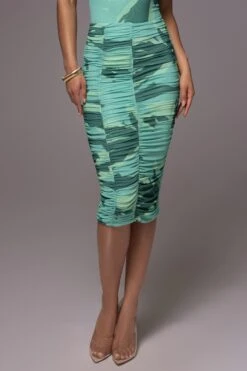 Green Costa Rica Floral Midi Skirt -Lady Clothing Store PRODUCT JUNE82023 NEWARRIVALS 25