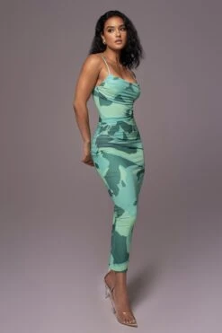 Green Naylene Ruched Dress -Lady Clothing Store PRODUCT JUNE82023 NEWARRIVALS 4
