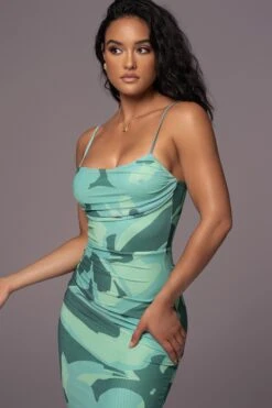 Green Naylene Ruched Dress -Lady Clothing Store PRODUCT JUNE82023 NEWARRIVALS 7