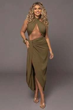 Olive Sahara Dress -Lady Clothing Store PRODUCT MAR132023 17