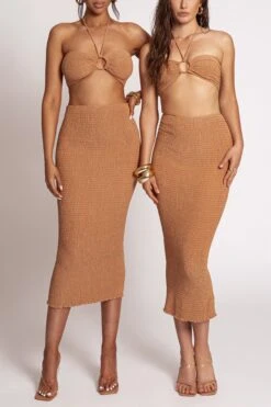 Camel Lana Smocked Skirt Set -Lady Clothing Store PRODUCT MAR202023 17