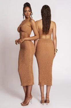 Camel Lana Smocked Skirt Set -Lady Clothing Store PRODUCT MAR202023 18